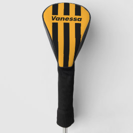 Retro-Sonnenblume-Buzz-Dreipinnstreifen mit Namen Golf Headcover