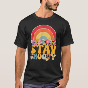 Retro Sonnenblume Hippie Bleibe Groovy Positive Mi T-Shirt