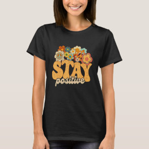 Retro Sonnenblume Hippie Bleibe Positives Groovy H T-Shirt
