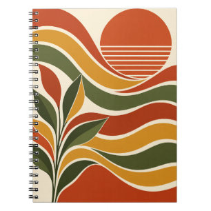 Retro-Sonnenblume Mid-Century-Design Notizblock