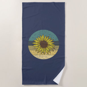 Retro-Sonnenblume  Strandtuch