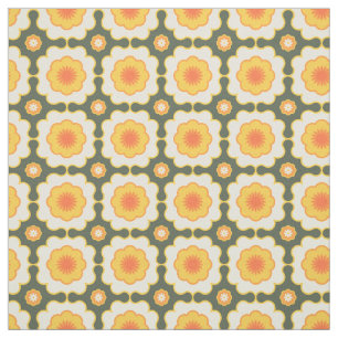 Retro-Sonnenblumen-Blumenmuster 70er Jahre geometr Stoff