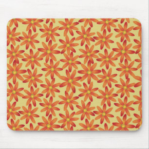 Retro-Sonnenblumen-Daisy-Blumen in warmem Gelb Mousepad