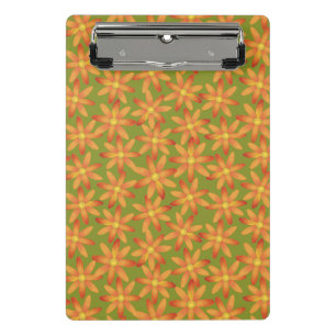 Retro-Sonnenblumen-Daisy-Blumenmuster in Goldenem  Mini Klemmbrett