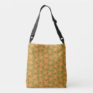 Retro-Sonnenblumen-Daisy-Blumenmuster in goldenem Tragetaschen Mit Langen Trägern