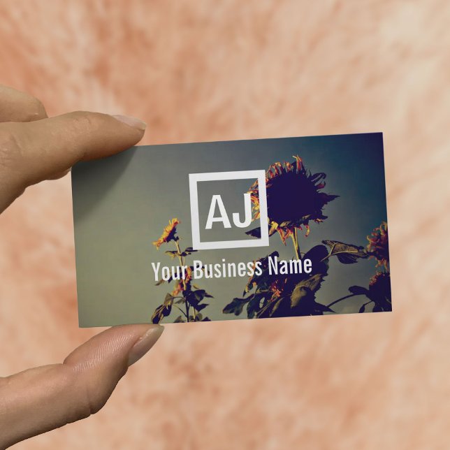 Retro Sonnenblumen in der Morgenfotografie Visitenkarte (Von Creator hochgeladen)