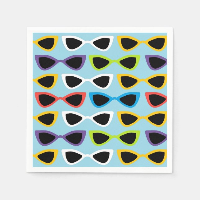 Retro-Sonnenbrille Cocktail Serviette (Vorderseite)