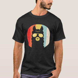 Retro-Sonnenbrille mit Sonnenuntergang und Llama-M T-Shirt