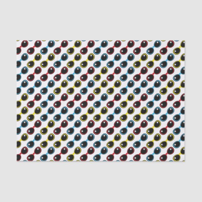 Retro-Sonnenbrille Primäres Blau Rot Seidenpapier (Vorderseite)