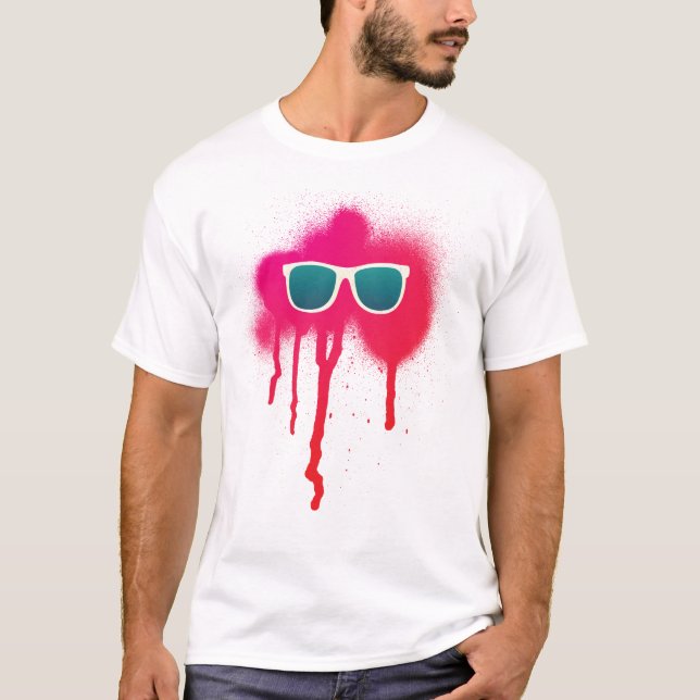 Retro-Sonnenbrille-Spritzer T-Shirt (Vorderseite)