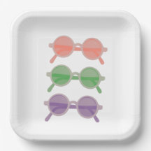 Retro-Sonnenbrillen Papier-Teller