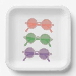 Retro-Sonnenbrillen Papier-Teller Pappteller