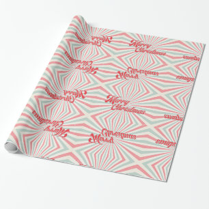 Retro-Sonnenexplosion Frohe Weihnachten Mitte des Geschenkpapier