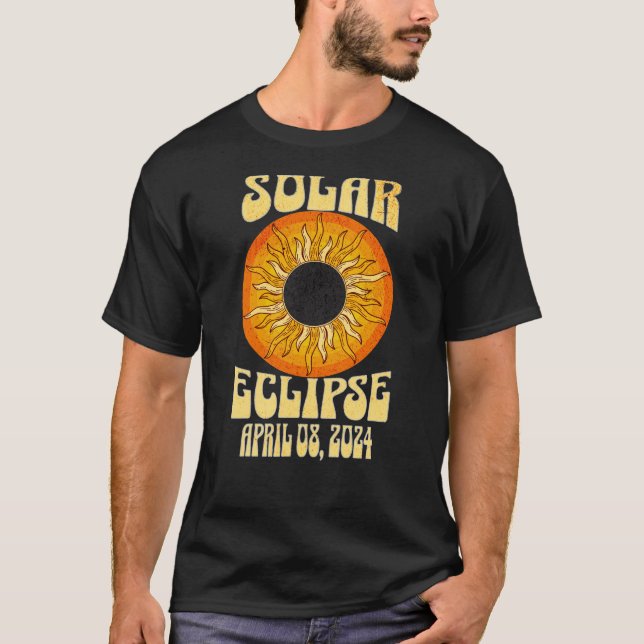 Retro-Sonnenfinsternis Gesamt Eclipse 8. April 202 T-Shirt (Vorderseite)