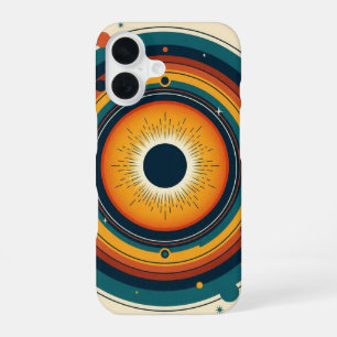 Retro Sonnenfinsternis iPhone 16 Hülle