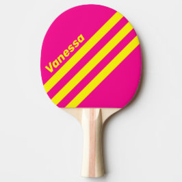 Retro Sonnengetränkte Dreieckige Streifen mit Name Tischtennis Schläger