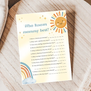 Retro-Sonnenlicht-Baby-Party - Wer kennt Mama-Spie