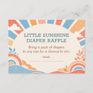 Retro-Sonnenlicht-Baby-Party-Windel-Raffel Begleitkarte
