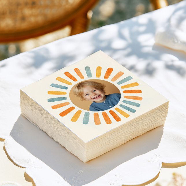 Retro-Sonnenlicht-Foto-Geburtstag  Serviette (Von Creator hochgeladen)