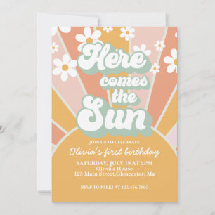Retro-Sonnenschein-Daisy-Geburtstag Einladung
