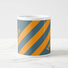 Retro-Sonnenschein Drei Streifen mit Namen Jumbo-Tasse