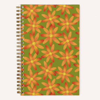 Retro-Sonnenstrahl-Gänseblümchen-Blumenmuster in g Notizbuch