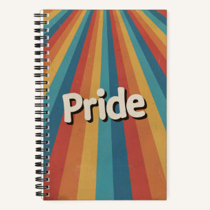 Retro-Sonnenstrahl-LGBTQ+-Stolz Notizbuch