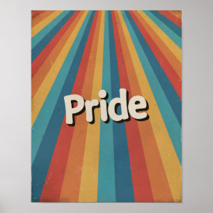 Retro-Sonnenstrahl-LGBTQ+-Stolz Poster