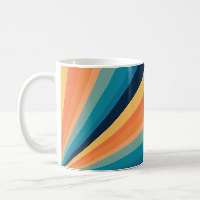 Retro-Sonnenstrahlen Kaffeetasse (Links)
