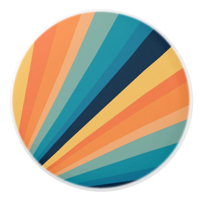 Retro-Sonnenstrahlen Keramikknauf (Vorderseite)