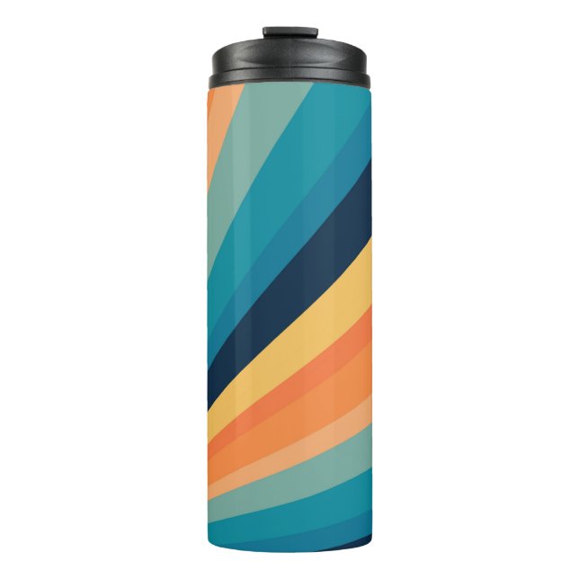 Retro-Sonnenstrahlen Thermosbecher (Vorderseite)