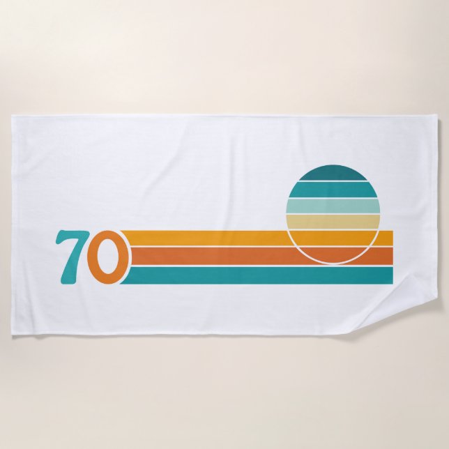Retro-Sonnenuntergang 70 Strandtuch (Vorderseite)