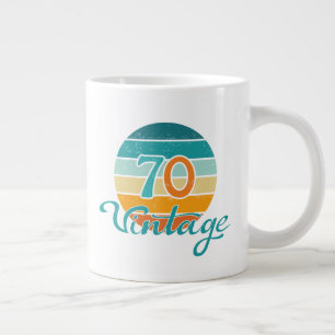 Retro-Sonnenuntergang 70 Vintage-Distressed Jumbo-Tasse