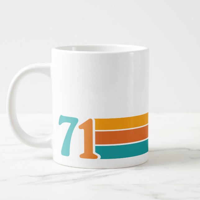 Retro Sonnenuntergang 71 Jumbo-Tasse (Links)