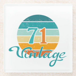 Retro-Sonnenuntergang 71 Vintage-Distressed Glasuntersetzer