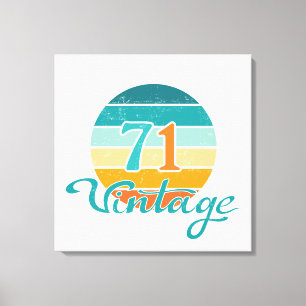 Retro-Sonnenuntergang 71 Vintage-Distressed Leinwanddruck