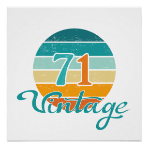 Retro-Sonnenuntergang 71 Vintage-Distressed Poster
