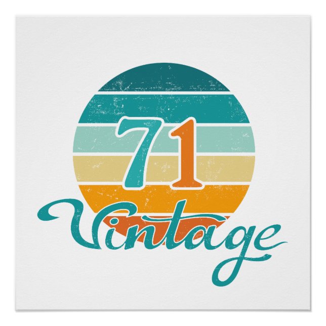 Retro-Sonnenuntergang 71 Vintage-Distressed Poster (Vorderseite)