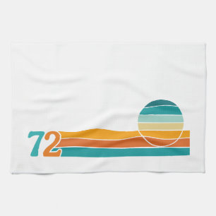 Retro Sonnenuntergang 72 Geschirrtuch