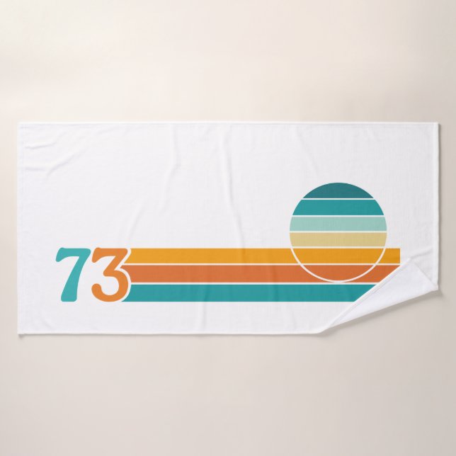 Retro Sonnenuntergang 73 Badehandtuch (Badehandtuch)