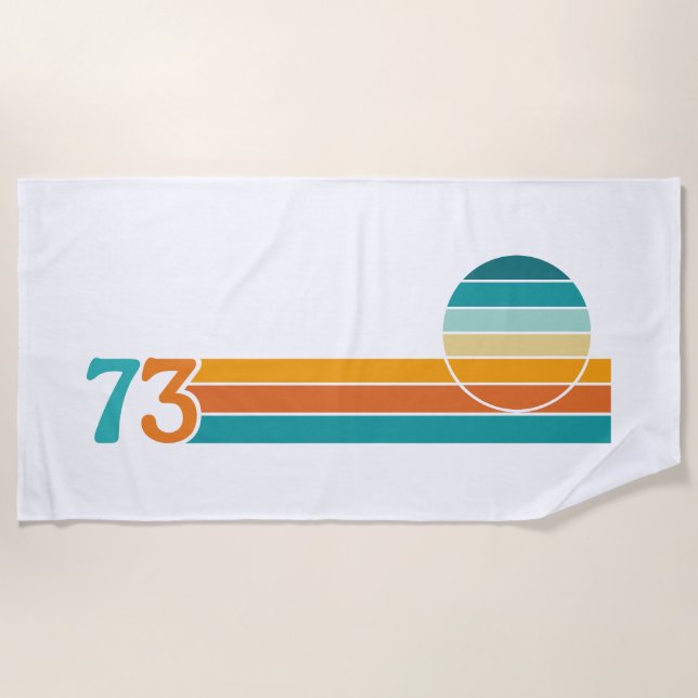 Retro Sonnenuntergang 73 Strandtuch (Vorderseite)
