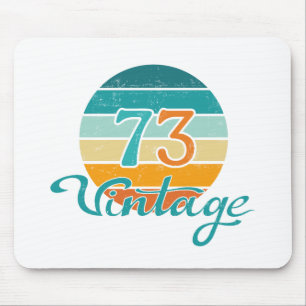 Retro-Sonnenuntergang 73 Vintage abgenutzt Mousepad