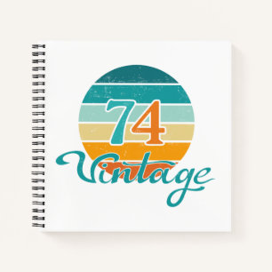 Retro-Sonnenuntergang 74 Vintage-Druck Notizbuch