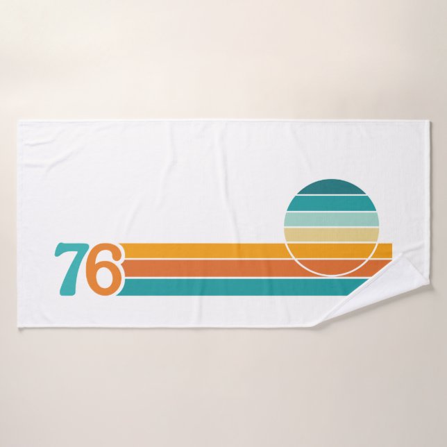 Retro-Sonnenuntergang 76 Badehandtuch (Badehandtuch)