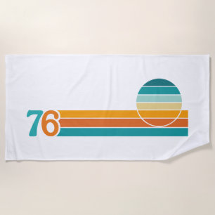 Retro-Sonnenuntergang 76 Strandtuch