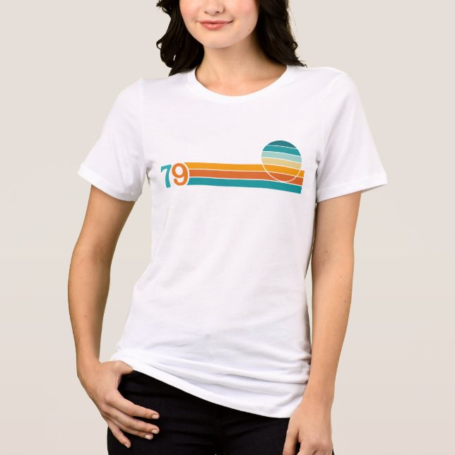 Retro Sonnenuntergang 79 Tri-Blend Shirt (Vorderseite)
