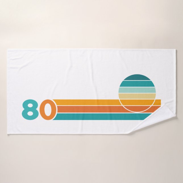 Retro Sonnenuntergang 80 Badehandtuch (Badehandtuch)