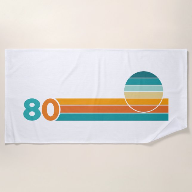 Retro-Sonnenuntergang 80 Strandtuch (Vorderseite)