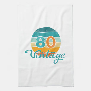 Retro Sonnenuntergang 80 Vintage abgenutzt Geschirrtuch