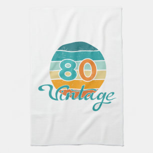Retro-Sonnenuntergang 80 Vintage abgenutzt Geschirrtuch